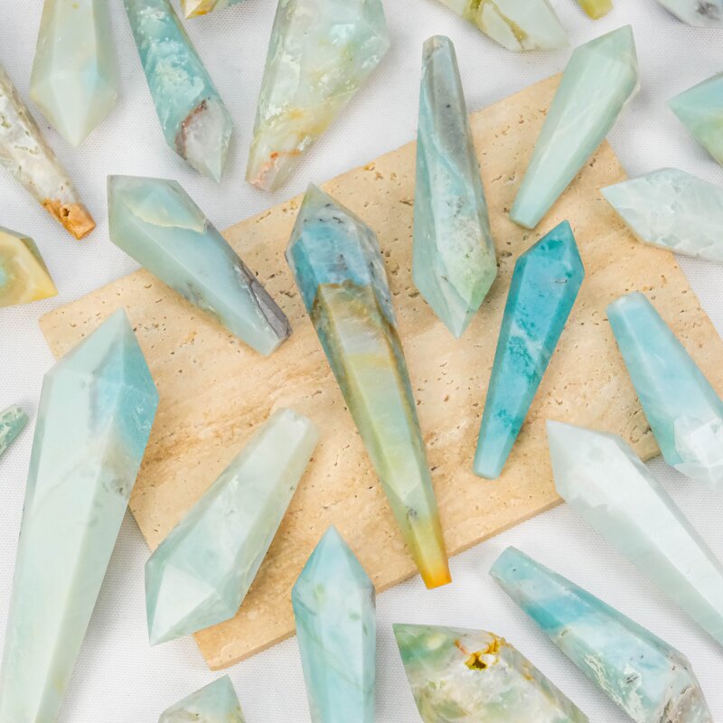 Amazonite Crystal Wand Factory - New Natural Hand Carved