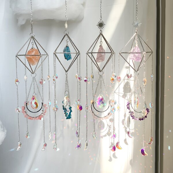 Crystal Suncatcher Manufacturer - Diamond Shape Natural Pendant