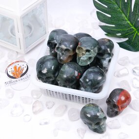 Crystal Skull Manufacturer - Factory Price Wholesale Blood Stone