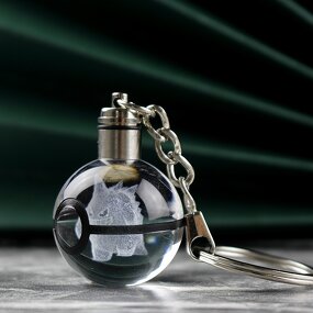 Laser Engraved Keychain Factory - 3D Synthetic Crystal Carabiner