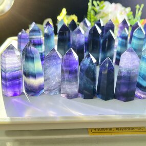 Crystal Tower Manufacturer - Rainbow Fluorite Feng Shui Decor