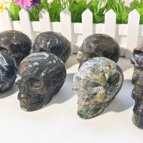 Crystal Skull Manufacturer - 6cm Ocean Jasper Gemstone Decor
