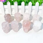 Crystal Skull Factory - Natural 4cm Rose Quartz Mixed Skulls