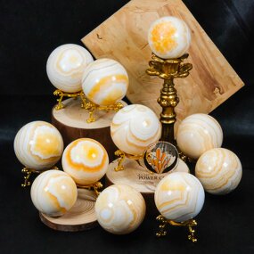 Calcite Sphere Factory - Large Matte Yellow Healing Ball