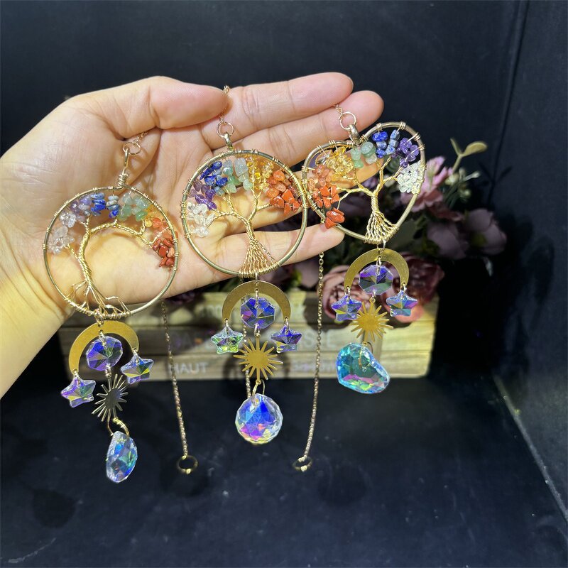 Sun Catcher Manufacturer - Golden Heart Tree of Life Natural