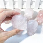 Crystal Skull Factory - Natural 4cm Rose Quartz Mixed Skulls