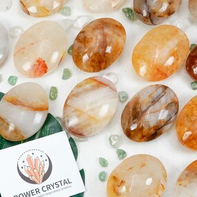 Palm Stone Factory - Golden Healer Yellow Fire Quartz Natural
