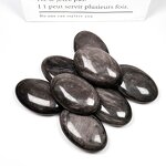 Palm Stone Manufacturer - Carved Silver Obsidian Reiki Feng Shui