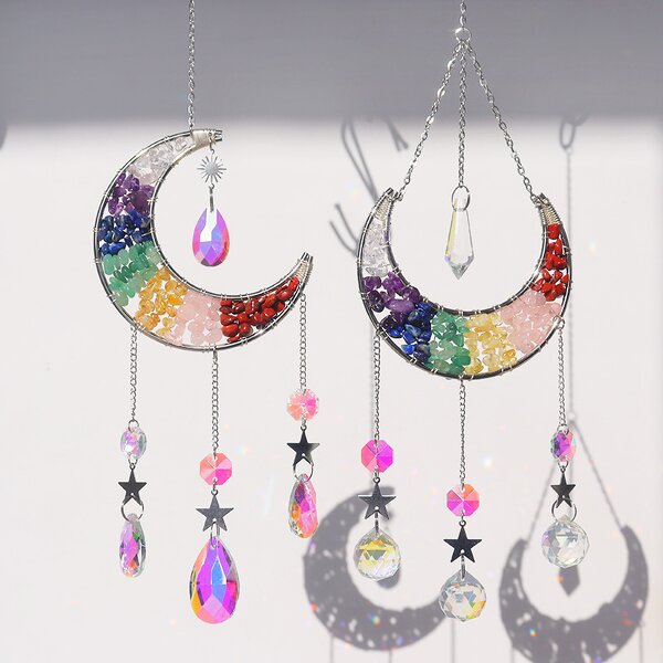 Crystal Sun Catcher Factory - Curved Moon Shape Custom Design