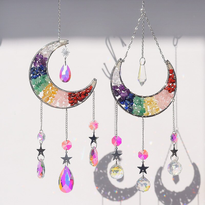 Crystal Sun Catcher Factory - Curved Moon Shape Custom Design