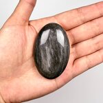 Palm Stone Manufacturer - Carved Silver Obsidian Reiki Feng Shui