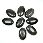 Palm Stone Manufacturer - Carved Silver Obsidian Reiki Feng Shui