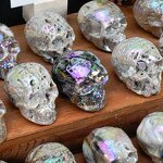 Crystal Skull Manufacturer - Colorful Aura Sphalerite Quartz