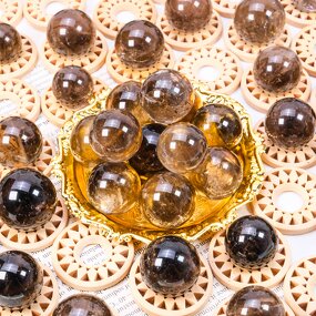 Crystal Sphere Manufacturer - 20mm Smoky Crackle Christmas Ball