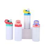 Kids Water Bottle Factory - OEM 350ml Double Insulated Flip Top Straw Cup
