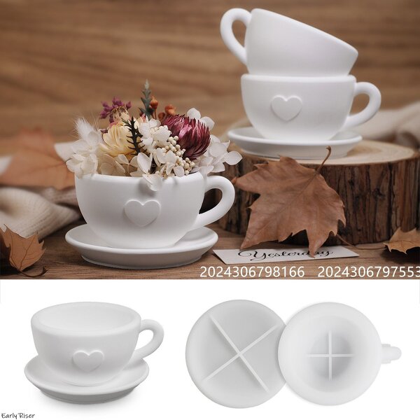 Heart Cup Silicone Mold Manufacturer - Custom Cement Candle Holder Vase Mold