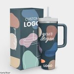 Car Cup with Handle Factory - OEM 40oz Large Capacity Double-Layer Straw