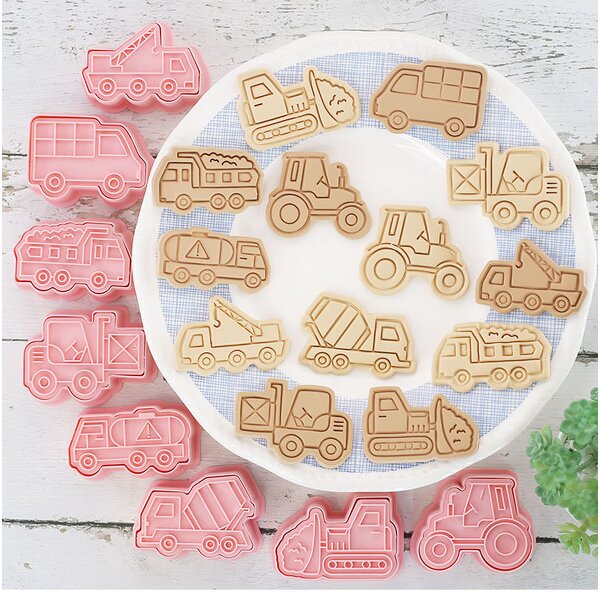 Vehicle Cookie Cutter Manufacturer - OEM 8pcs Construction Car Truck Biscuit Mold