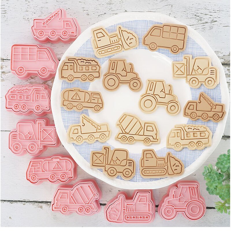 Vehicle Cookie Cutter Manufacturer - OEM 8pcs Construction Car Truck Biscuit Mold