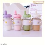 Glass Milk Tea Cup Factory - OEM High Borosilicate Large Diameter Straw Cup