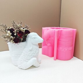 Sheep Planter Mold Manufacturer - Custom Concrete Floral Arrangement Vase Mold