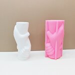 Holding Hands Vase Mold Factory - OEM Concrete Resin Flower Holder Silicone Mold