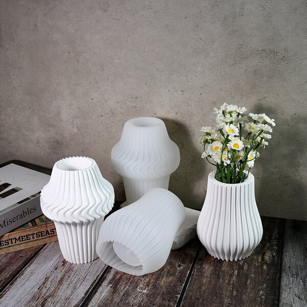 Striped Vase Mold Factory - OEM Epoxy Resin Casting Mold for Modern Decor