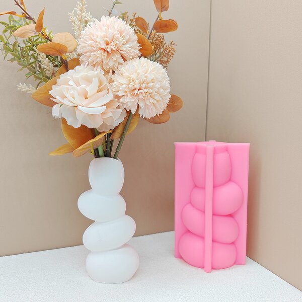 Stacked Vase Mold Manufacturer - OEM Pebble Creative Silicone Mold for Flowers