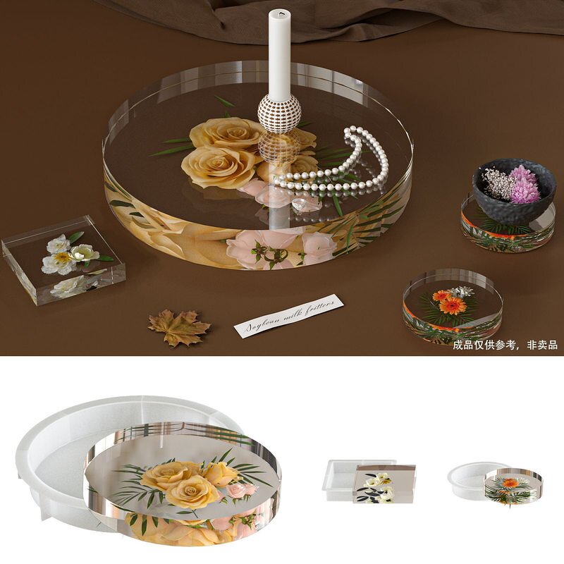 Epoxy Resin Tray Mold Manufacturer - Custom River Table Round Tray Silicone Mold