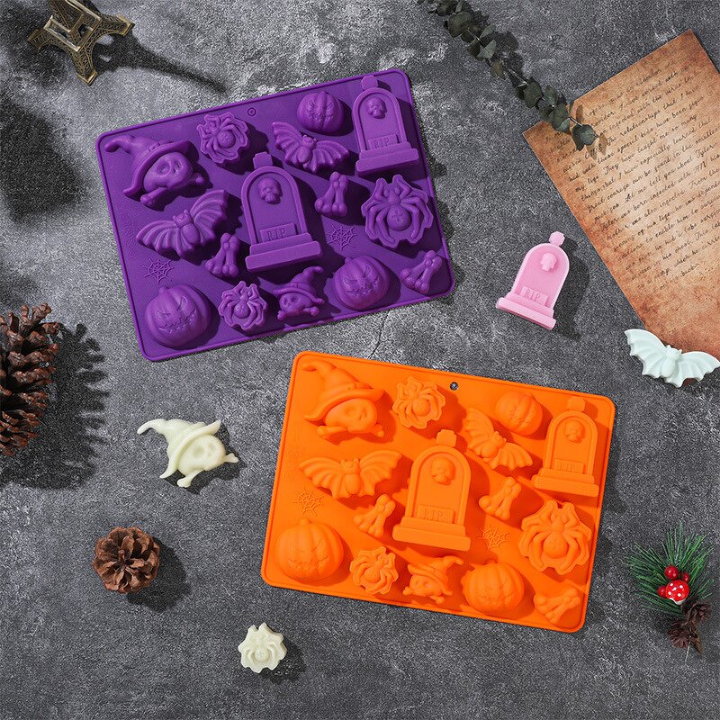 Halloween Chocolate Mold Factory - OEM 3D Pumpkin Bat Ghost Candy Gummy Mold