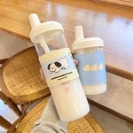 Glass Milk Tea Cup Factory - OEM High Borosilicate Large Diameter Straw Cup