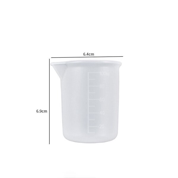 Resin Measuring Cup Factory - OEM Crystal Non-stick Silicone 100ml Mixing Cup