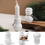 Snowman Candle Mold Factory - OEM Crystal Epoxy Candle Holder Silicone Mold