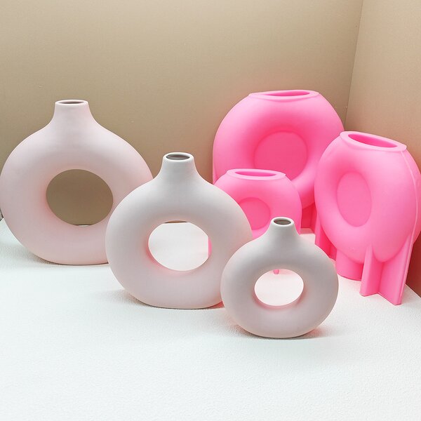 Circle Vase Mold Manufacturer - OEM Nordic Style Concrete Flower Bottle Mold