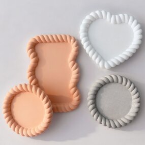 Twisted Tray Mold Manufacturer - Custom Hemp Rope Coaster Epoxy Resin Mold