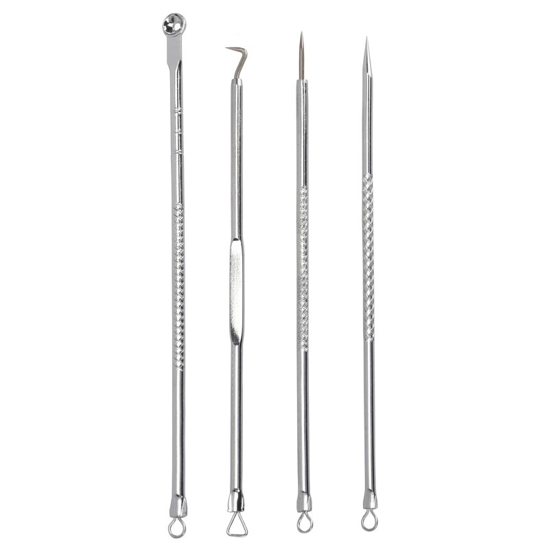 Blackhead Remover Kit Supplier - 4pcs Curved PC Tweezers Set