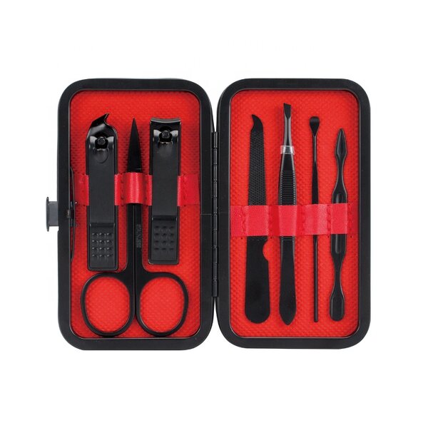 Nail Clipper Set Supplier - 7pcs Black Portable Travel Bag