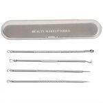 Blackhead Remover Kit Supplier - 4pcs Curved PC Tweezers Set