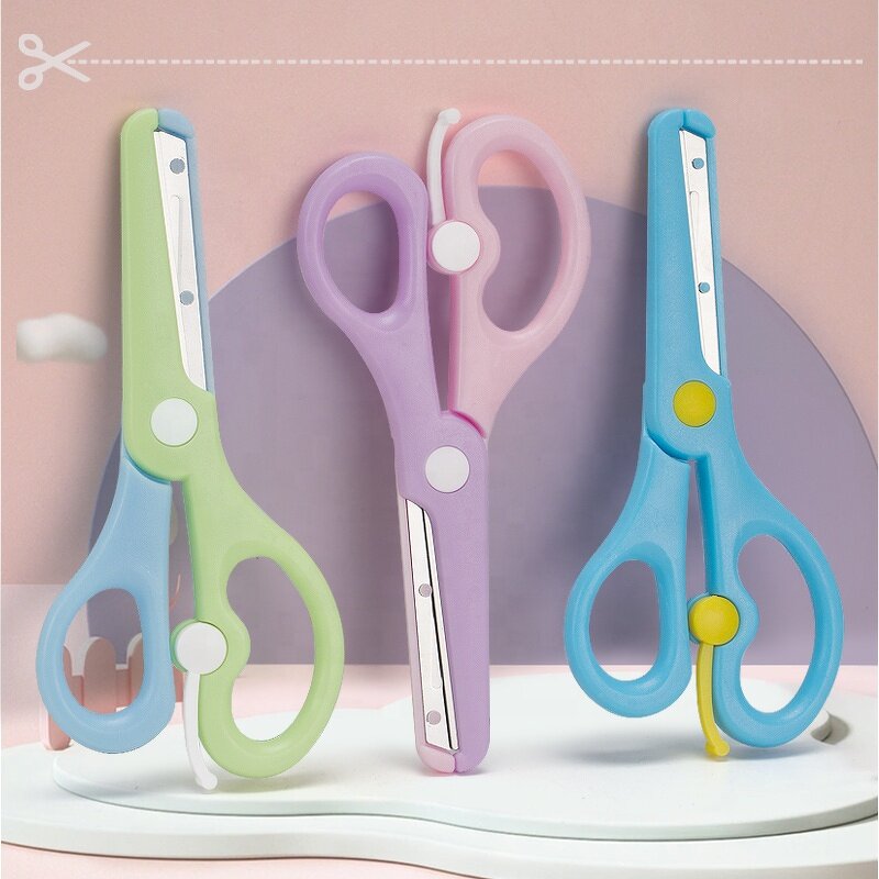 School Scissors Factory - Straight Plastic Safety Cutting