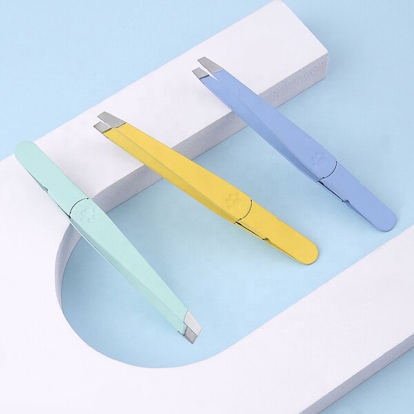 Eyebrow Tweezers Supplier - Cat Claw Colorful Slant Tip
