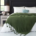 Teal Throw Blanket Manufacturer - OEM Knitted Fringe Couch Bed Cover Bulk