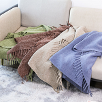 Raschel Blanket Factory - OEM Luxury Tassel Detail Wool Feel Blanket