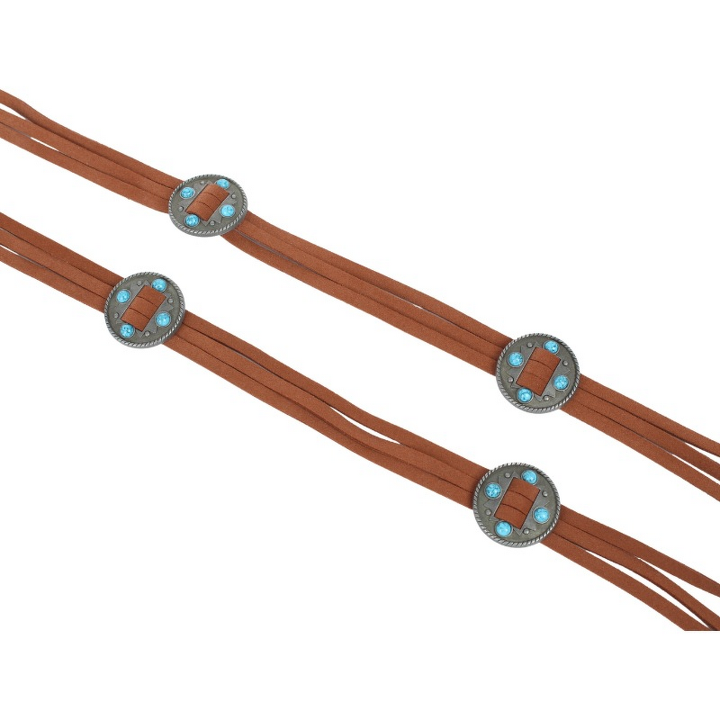 Leather Hat Accessory Factory - OEM Women's Turquoise Tassel Belt DIY