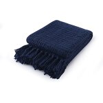 Navy Blue Throw Manufacturer - OEM Low Cost Cozy Boho Bed Blanket Bulk