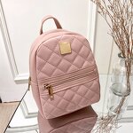 School Backpack Supplier - Rhombus Plaid Pu Leather Mini
