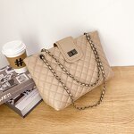 Purse Supplier - Diamond Lattice Pu Custom Tote Bag