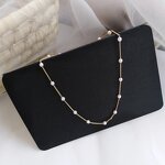 Alloy Necklace Supplier - Silver Gold Color Round Pearl