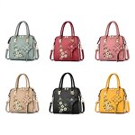 Handbag Factory - Blue Floral Embroidery Polyester Lining