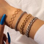 Gold Plated Bracelet Factory - Hip Hop Adjustable Chain Crystal