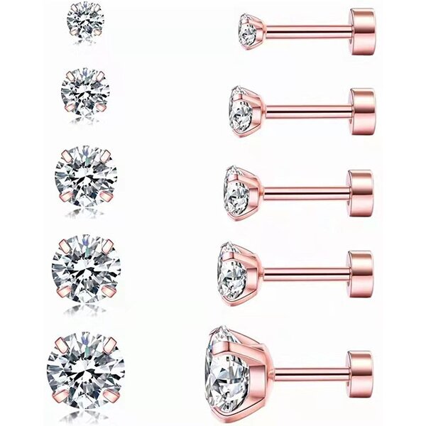 Stud Earring Manufacturer - Gold Plated Diamond Screw Men's